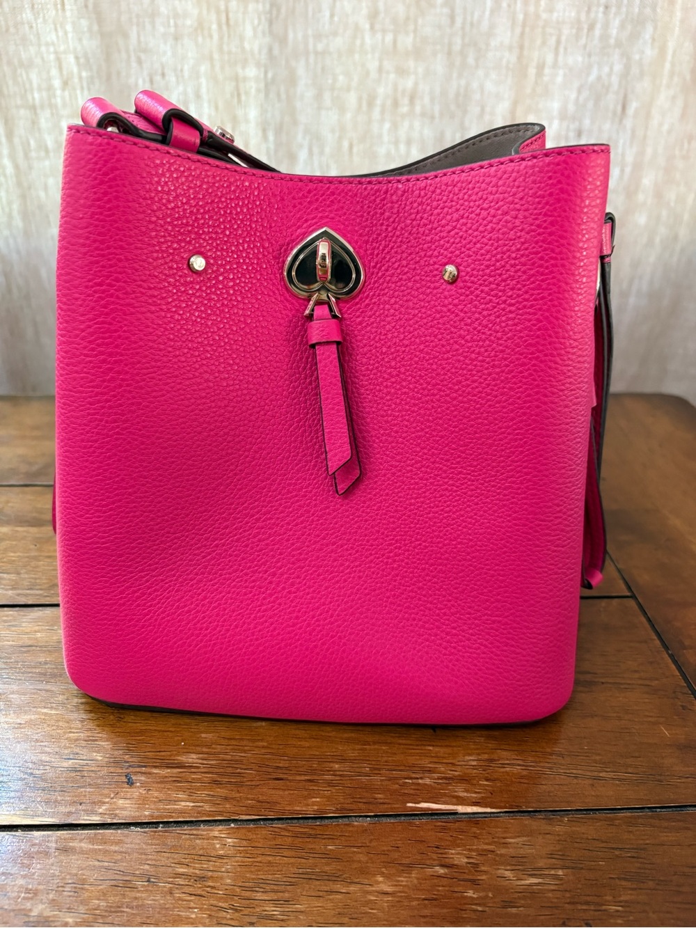 Kate Spade Hot Pink Marti Leather Bucket Bag - Picture 2 of 11